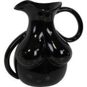 Vase- Breasts Jug - Ceramics - Black - 6,5x11x18cm