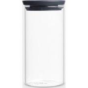 Stapelbare glazen voorraadbus, 1,1 liter - Transparent