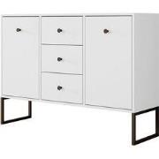 Meubella - Dressoir Lyndall - Wit - 115 cm - Met deuren