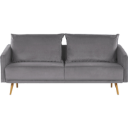 MAURA - Driezitsbank - Grijs  - Fluweel