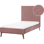 BAYONNE - Eenpersoonsbed - Roze - 90 x 200 cm - Fluweel