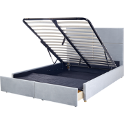 VERNOYES - Bed met opbergruimte - Lichtgrijs - 160 x 200 cm - Fluweel