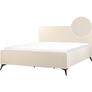 VALOGNES - Tweepersoonsbed - Lichtbeige - 180 x 200 cm - Corduroy