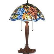 Lumilamp Tiffany Tafellamp Ø 41x60 cm Blauw Bruin Glas