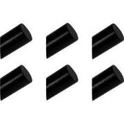 QUVIO Houten wand haakje - Zwart - S - Set van 6