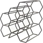 Wine Rack - Metal - Black - 6 bottles - 28x19x29cm