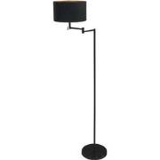 Mexlite - vloerlamp - Bella - zwart - linnen metaal - Ø 45cm - E27 - 3...