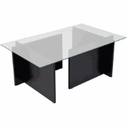 Salontafel met glazen blad L105 cm - NOAH