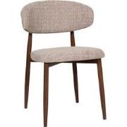 Eetkamerstoel - Taupe Stof - 54x52x78cm - Alexia - Set van 2