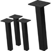 Set van 4 tafelpoten schuin H30 cm glanzend zwart gepoedercoat staal h...