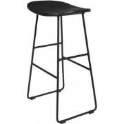 Barkruk Zwart Teakhout & Metaal - Zithoogte 65cm - Kruk Tangle