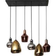 Hanglamp Driekleur Mix Glas - 6-Lichts - 150x95x40cm