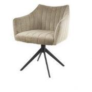 Eetkamerstoel Met Armleuning - Champagne Velvet - Draaibaar