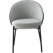 Eetkamerstoel Grijs - Stof - Zithoogte 45cm - Set van 2