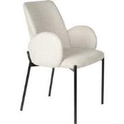 Eetkamerstoel Stof Taupe - Zithoogte 48,5cm - 60x57,5x85cm - Set van 2