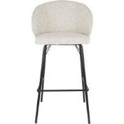 Barkruk Beige Stof - Zonder Armleuning - Zithoogte 75cm - Joa - Set va...