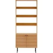 Boekenkast Naturel Eikenfineer - 80x30x200cm - Kyoto