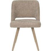 Eetkamerstoel Bruin Stof - Zithoogte 48cm - 59,5x53x83,5cm - Yves  - S...