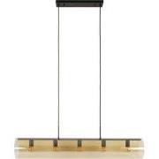 Hanglamp Amber Glas - 5-Lichts - 120x20x150cm - Tube