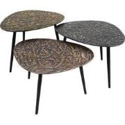 Salontafel Driehoek Metaal - 60x48x43cm - Set Van 3 - Patina