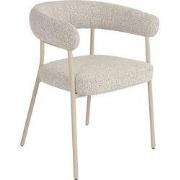 Eetkamerstoel Zand Stof - Zithoogte 49cm - 56x58x77cm - Trivio - Set v...