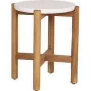 Sidetable Acacia Naturel/Wit - 37x37x46cm - Terracina