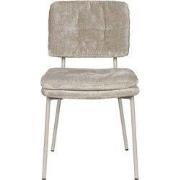 Eetkamerstoel Beige Stof - 52,5x44x80,5cm - Franck - Set van 2