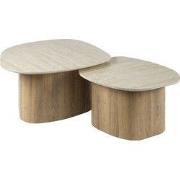 Salontafel Kiezel Travertinlook - Set Van 2 - Romano