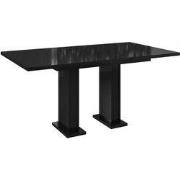 Meubella - Eetkamertafel Glamour - Hoogglans zwart - 160 cm - Uitschui...