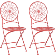 SCARIO - Tuinstoelen set van 2 - Rood - IJzer