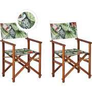 CINE  - Tuinstoel set van 2 - Donkerbruin/Gebroken wit - Polyester