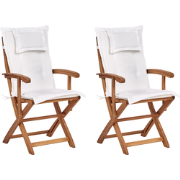 MAUI II - Tuinstoel set van 2 - Gebroken wit - Acaciahout