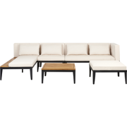 BRACCIANO - Loungeset 4-zits met ottomaan - Lichtbeige - Acaciahout