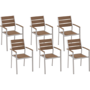VERNIO  - Tuinstoel set van 6 - Lichte houtkleur - Kunsthout