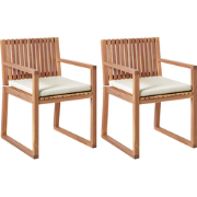 SASSARI PREMIUM - Tuinstoel set van 2 - Lichtbruin/Taupe - Acaciahout