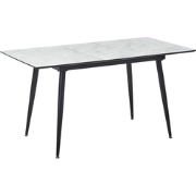 EFTALIA  - Uitschuifbare eettafel - Marmer wit - 80 x 120/150 cm - MDF