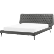 ESSONNE  - Tweepersoonsbed - Grijs - 160 x 200 cm - Kunstleer