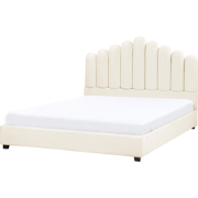 VINCENNES - Bed - Gebroken wit - 140 x 200 cm - Fluweel