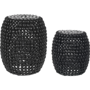 UHANA - Bijzettafel set van 2 - Zwart - Synthetisch materiaal