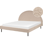 MARGUT - Bed - Beige - 160 x 200 cm - Bouclé