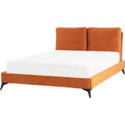 MELLE  - Tweepersoonsbed - Oranje - 140 x 200 cm - Fluweel