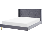 FORBACH  - Tweepersoonsbed - Grijs - 140 x 200 cm - Fluweel