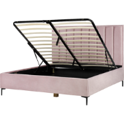 SEZANNE  - Bed met opbergruimte - Roze - 180 x 200 cm - Fluweel