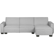 ROMEDAL - Hoekslaapbank - Lichtgrijs - Links - 290 cm - Polyester