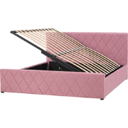 ROCHEFORT - Tweepersoonsbed - Roze - 160 x 200 cm - Fluweel