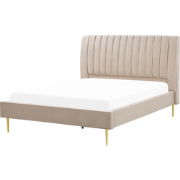 MARVILLE  - Tweepersoonsbed - Zandbeige - 160 x 200 cm - Fluweel