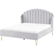 AMBILLOU - Tweepersoonsbed - Lichtgrijs - 140 x 200 cm - Fluweel