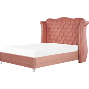 AYETTE  - Tweepersoonsbed - Roze - 140 x 200 cm - Fluweel