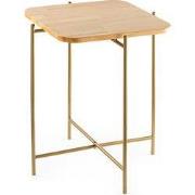 Vierkante bijzettafel met metalen poten H56 cm - JAMIE