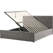 ROCHEFORT  - Bed met opbergruimte - Grijs - 160 x 200 cm - Fluweel